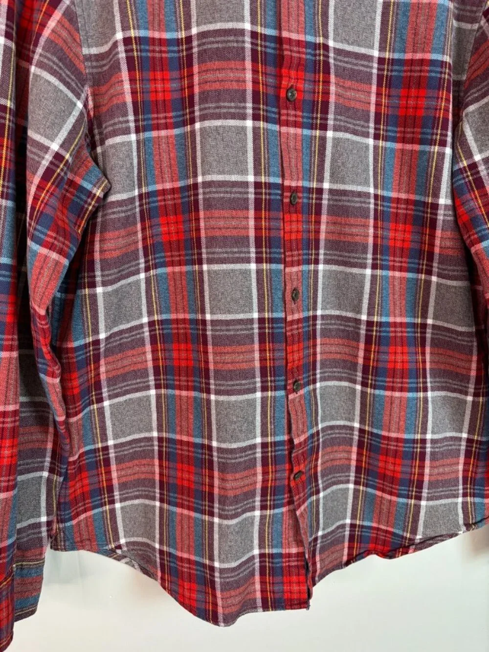 Banana Republic Flannel‎ Shirt Medium Red Plaid Camden Fit Luxe Cotton Men's